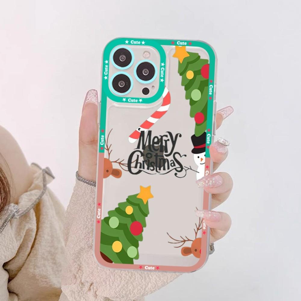 Christmas Mousepad For iPhone 15 13 14 Pro Max XS XR 12 11 Pro 13 Mini Soft Clear Back Cover
