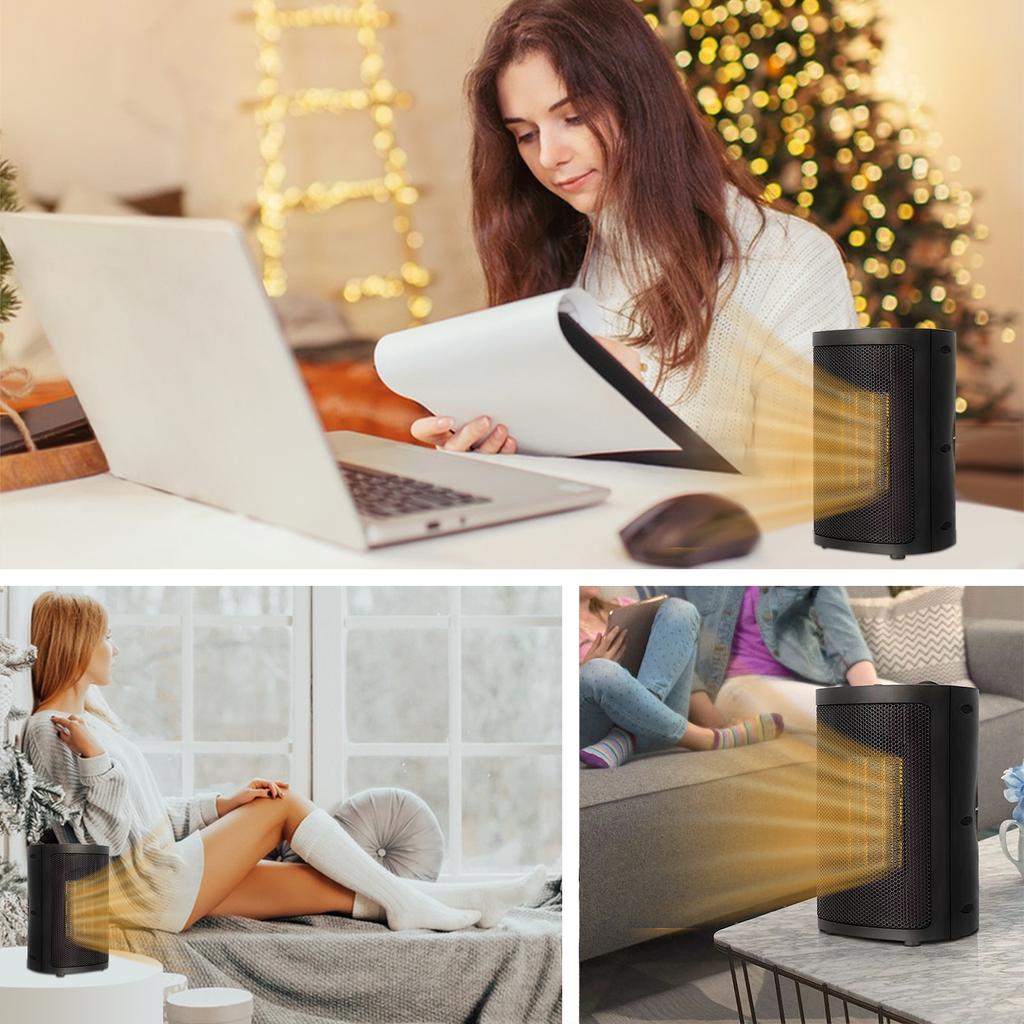 Aoresac Tragbarer elektrischer Raumheizer 750W/1500W 2 Geschwindigkeiten PTC Schnellheizung Keramik-Raumheizer-Ventilator