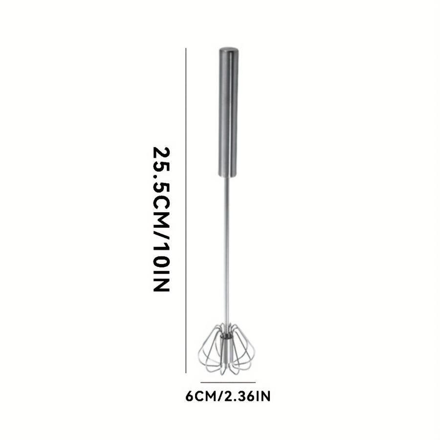 Household Stainless Steel Semi-Automatic Rotary Egg Beater, Kitchen Baking Tool, Stainless Steel Manual Press Egg Beater