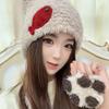 Cute Cat Claw Plush Hat for Women's Ear Protection Lei Feng Hat Knitted Cartoon Riding Warm Versatile Bag Head Hat Men