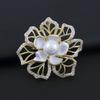 Camellia Pearl Brooch: Elegant Copper Micro-Inlaid Zirconia Pin for Women's Luxury Suits