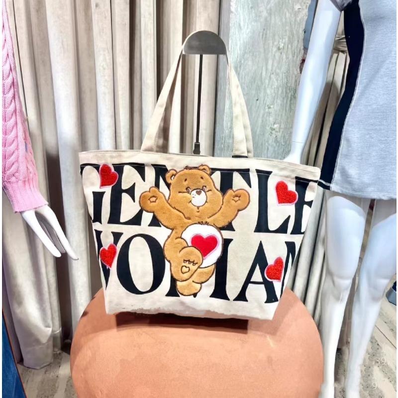 

Новая холщовая сумка сумка-тоут с мишкой любви радужный мишка сумка через плечо сумочка