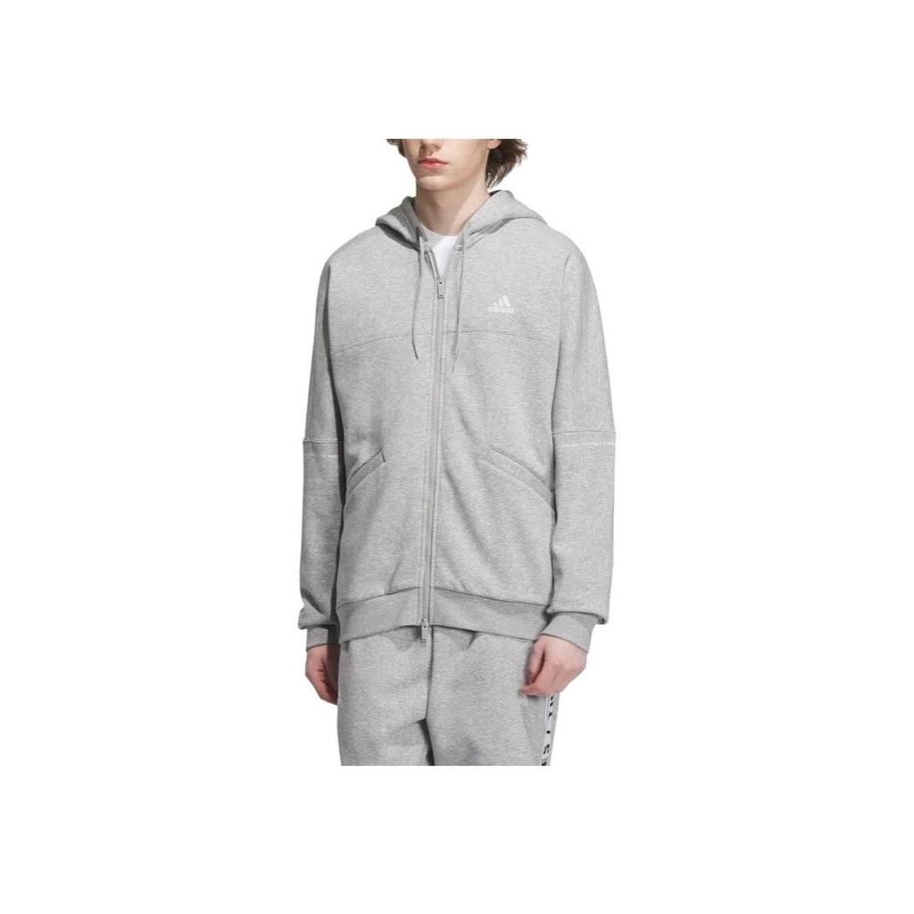 adidas Men's WORD FL FZ HD Hoodie Medium Grey Heather IK7327