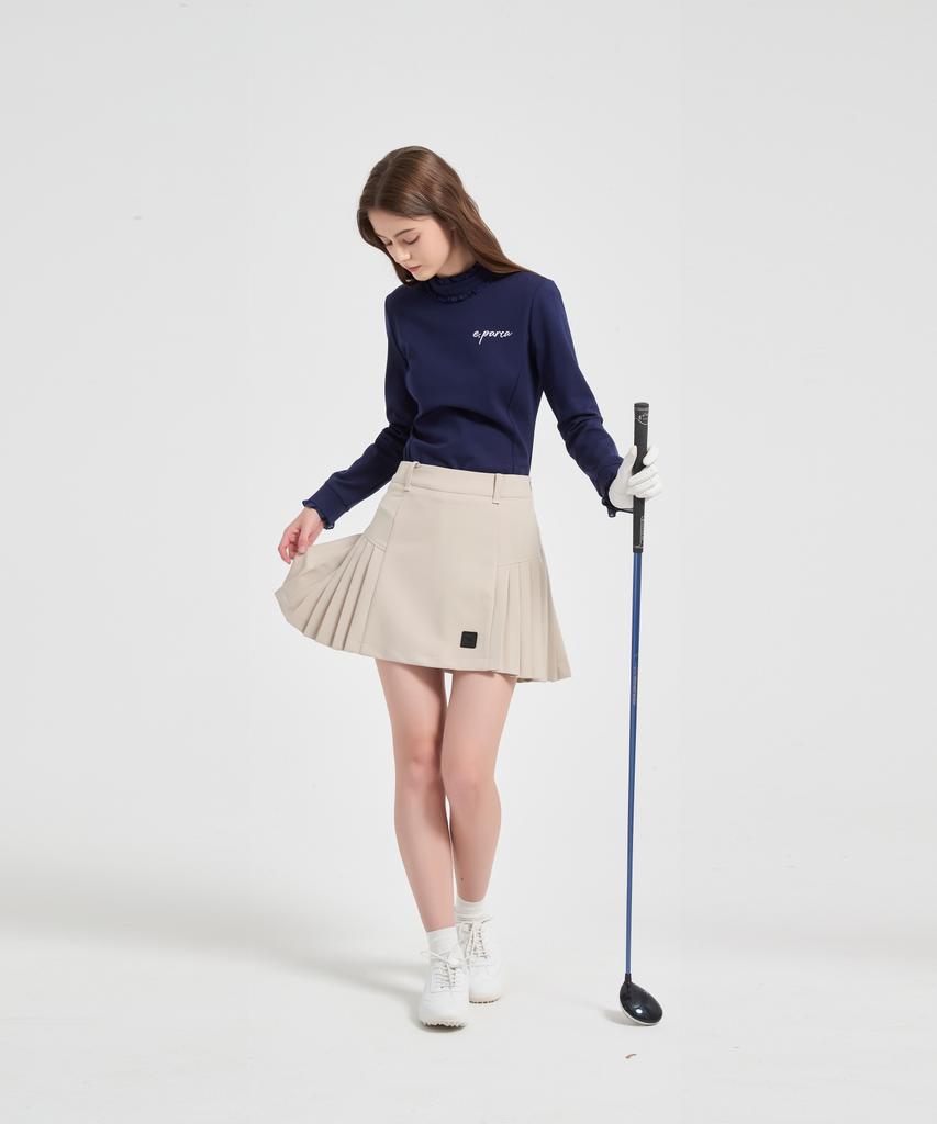E.PARCA Mode Look A-Line Side Pleated Skirt