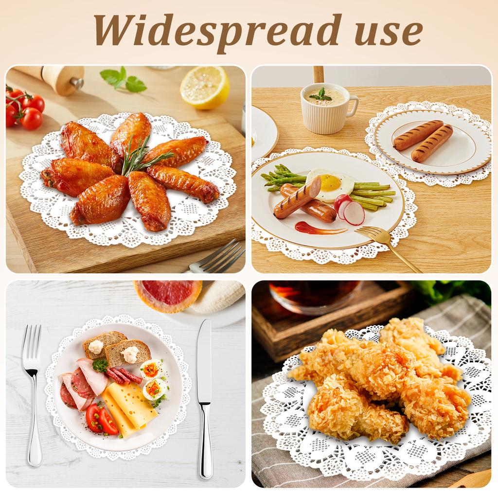 100 Pcs Lace Paper Doilies Tables Round Doilies Trays, Dessert Liners Cup Cake Disposable Paper Placemats Cake Packaging Pads
