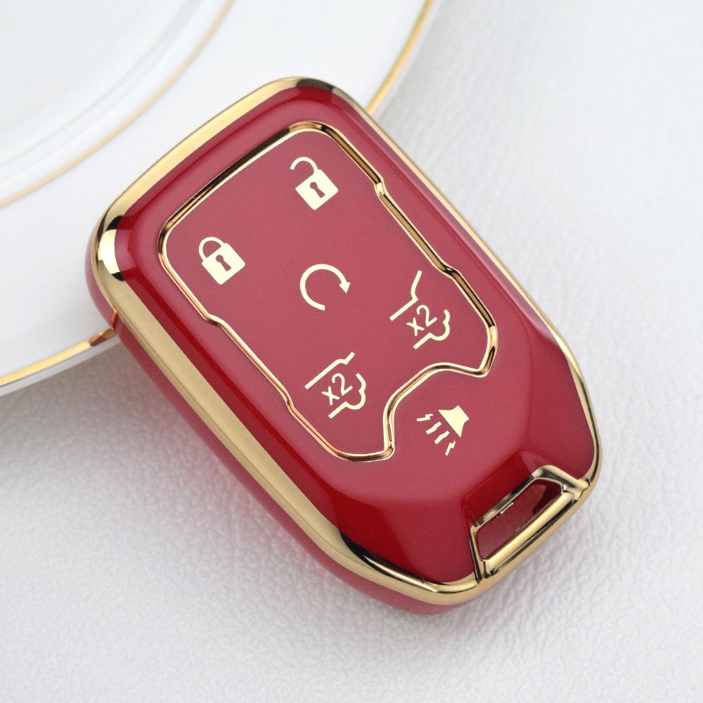 New Car Key Cover Case fob For Chevrolet Suburban Silverado GMC Terrain Yukon Tahoe Sierra Smart Auto Accessories Key Ring