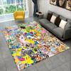 Cute Pokemon Pikachu Cartoon Carpet Rug for Playroom Bedroom Living Room Sofa Home Decor,kid Game Area Rug Non-slip Floor Mat