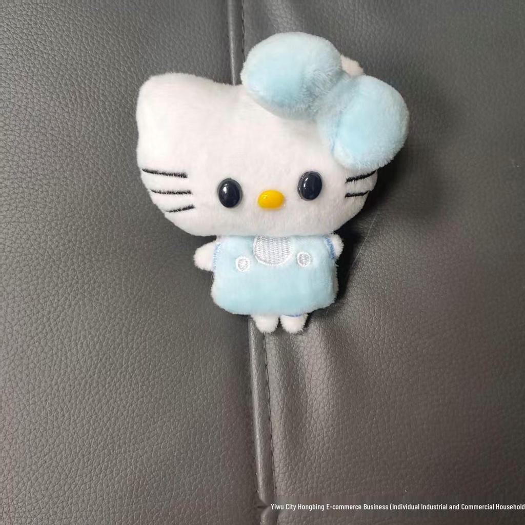 Adorable KT Cat Plush Doll Keychain with Large Bow