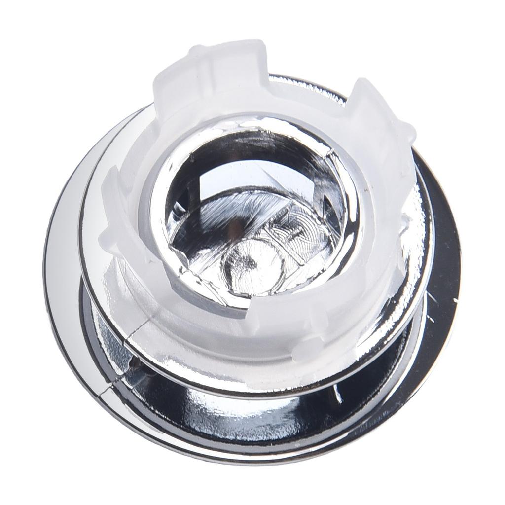 33*11.8mm Hole Overflow Cover Bathroom Basin Round Silver