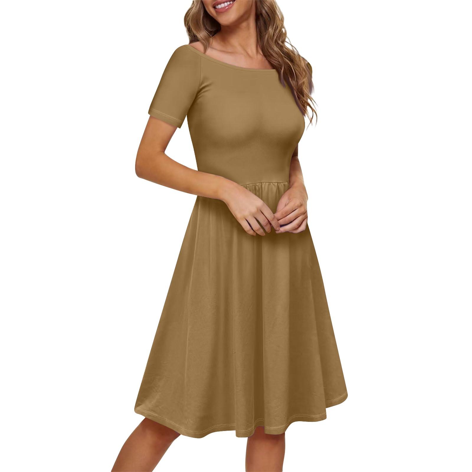 Женское платье с коротким рукавом реглан с круглым вырезом и большим вырезом с открытыми — фото 12