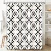 Modern geometric bathroom curtains waterproof design black white jacquard shower curtain luxury decorative custom sizes availabl