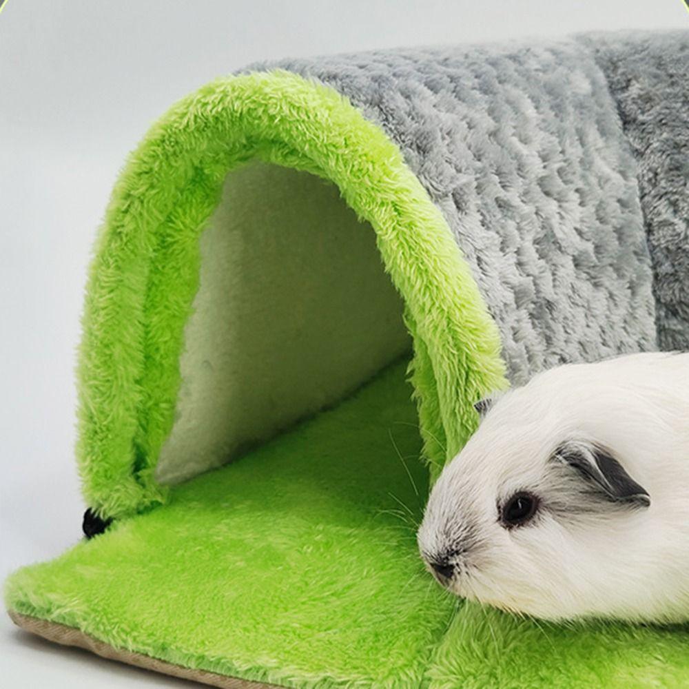 Collapsible Guinea Pig Hideout Removable Mat Hamsters Playing Playground Winter