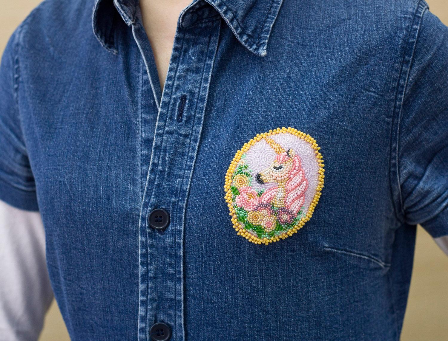 

Набір для вишивання бісером прикраси на натуральному художньому холсті Абріс Арт Паттернхолст wonderful beast 80x70mm