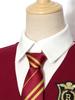 Sleeveless Ruffled Dress with Lapel Collar and Buttons Patch Decor Necktie for Girls Halloween Cosplay Themed Party Costume