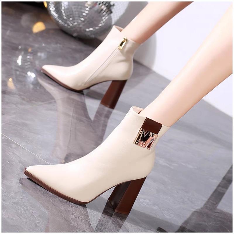 2025 Spring Autumn High Heels Women Ankle Boots Woman Short Boots High Heel Shoes Small Plus Size 30 - 40