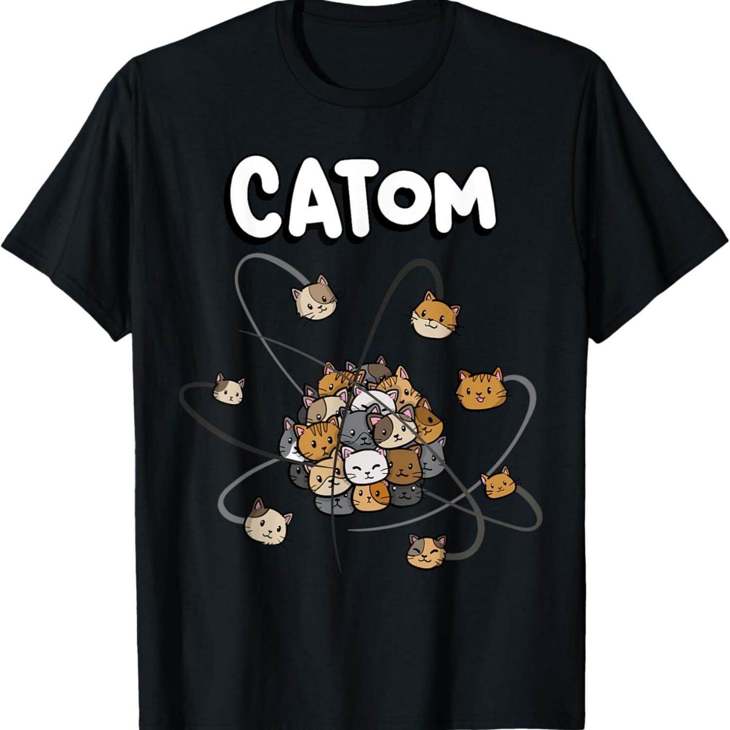 

Catom Science Teacher Chemistry Lover Physics School Cat T-Shirt for Men Women Girls Kids S чёрный
