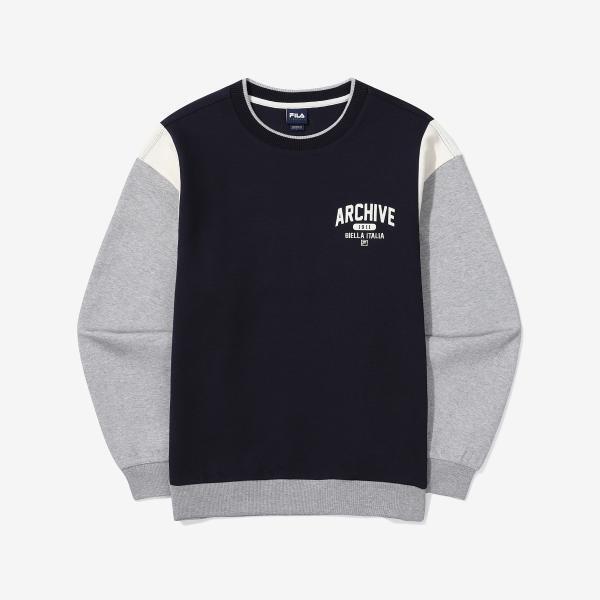 

Fila Cotton Blend Color Block Sweatshirt INKNAVY/090