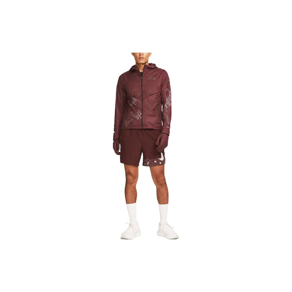 Nike Alphabet Print Zip Hoodie Jacket Men Tops Brown DQ6519-652