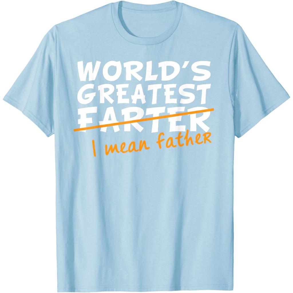 World's Greatest Farter I Mean Father Funny Graphic Cotton T-Shirt Casual Tee for Unisex