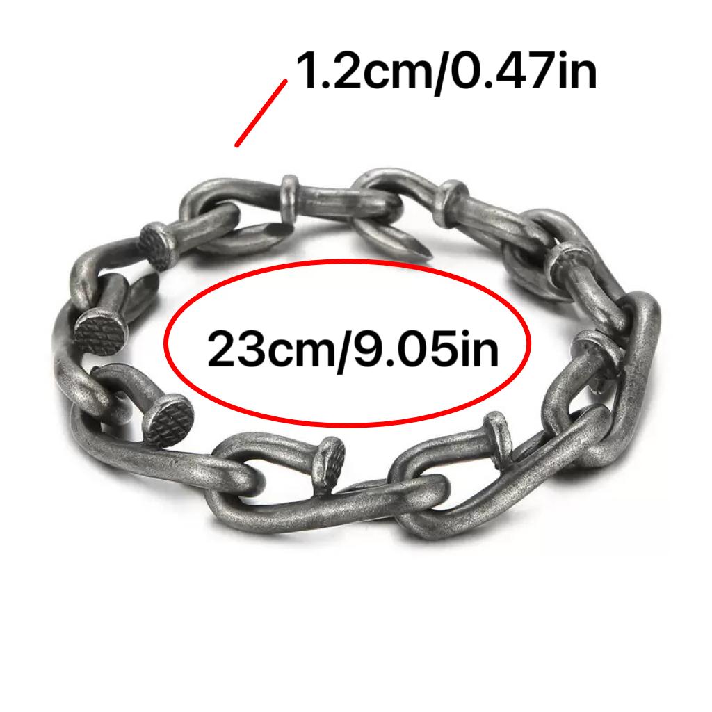 Creative Vintage Nail Hook Interlocking Bracelet Minimalist Versatile Chain Punk Style Trendy Jewelry for Women