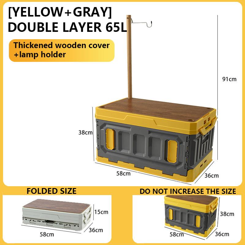 Outdoor Camping Storage Box With Raised Top, Large Capacity Picnic Folding Storage Box, Car Backup Organizer