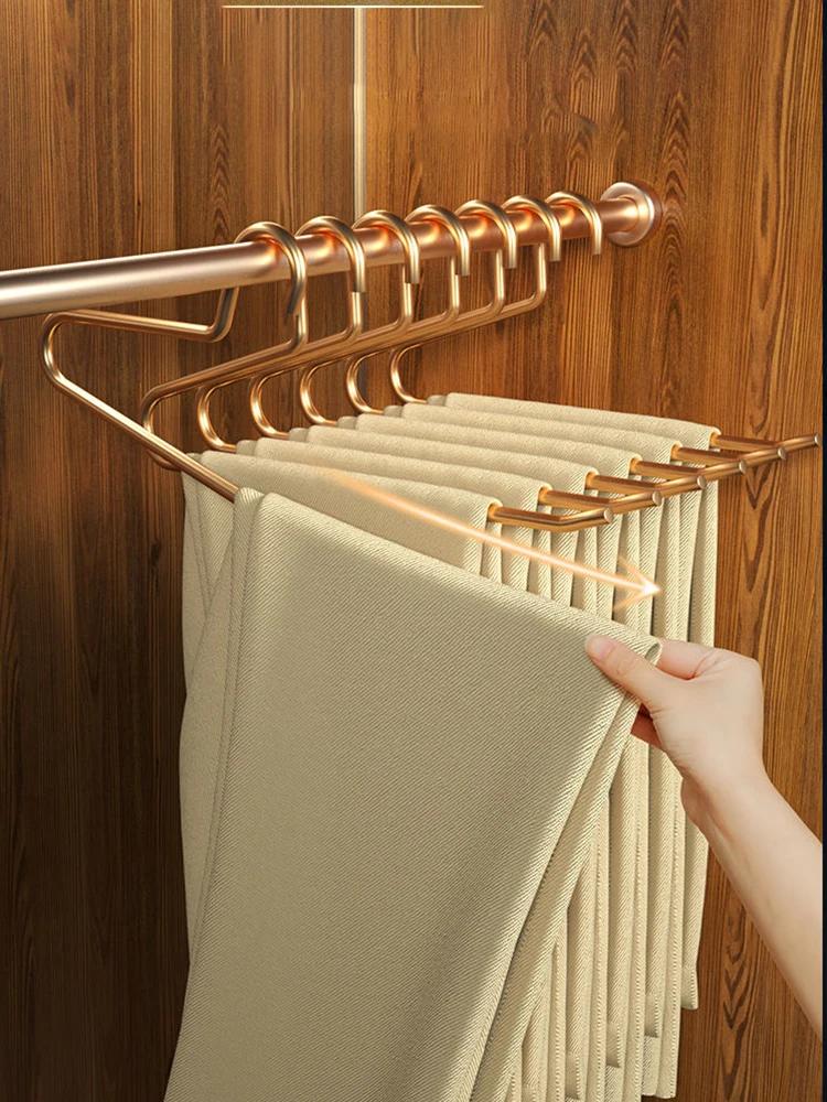 32CM Aluminum Alloy Pants Hangers Clothes Organizer Closet Dress Jeans Hanger, Anti Slip Trousers Rack Drying Rack