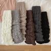 Korean Leg Warmers for Giels Flared Cuff Beige Stackable Slouchy Sleeves Frilly Calf  Socks Spring Autumn 2025 Casual Style