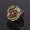 Anello da Uomo Punk alla Moda con Croce Rossa Dominante Templare