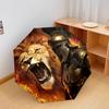 1 PC Automatic Folding Umbrella - Handsome lion Pattern, Portable & Foldable Design with 8 Ribs, Christmas Birthday Gifts