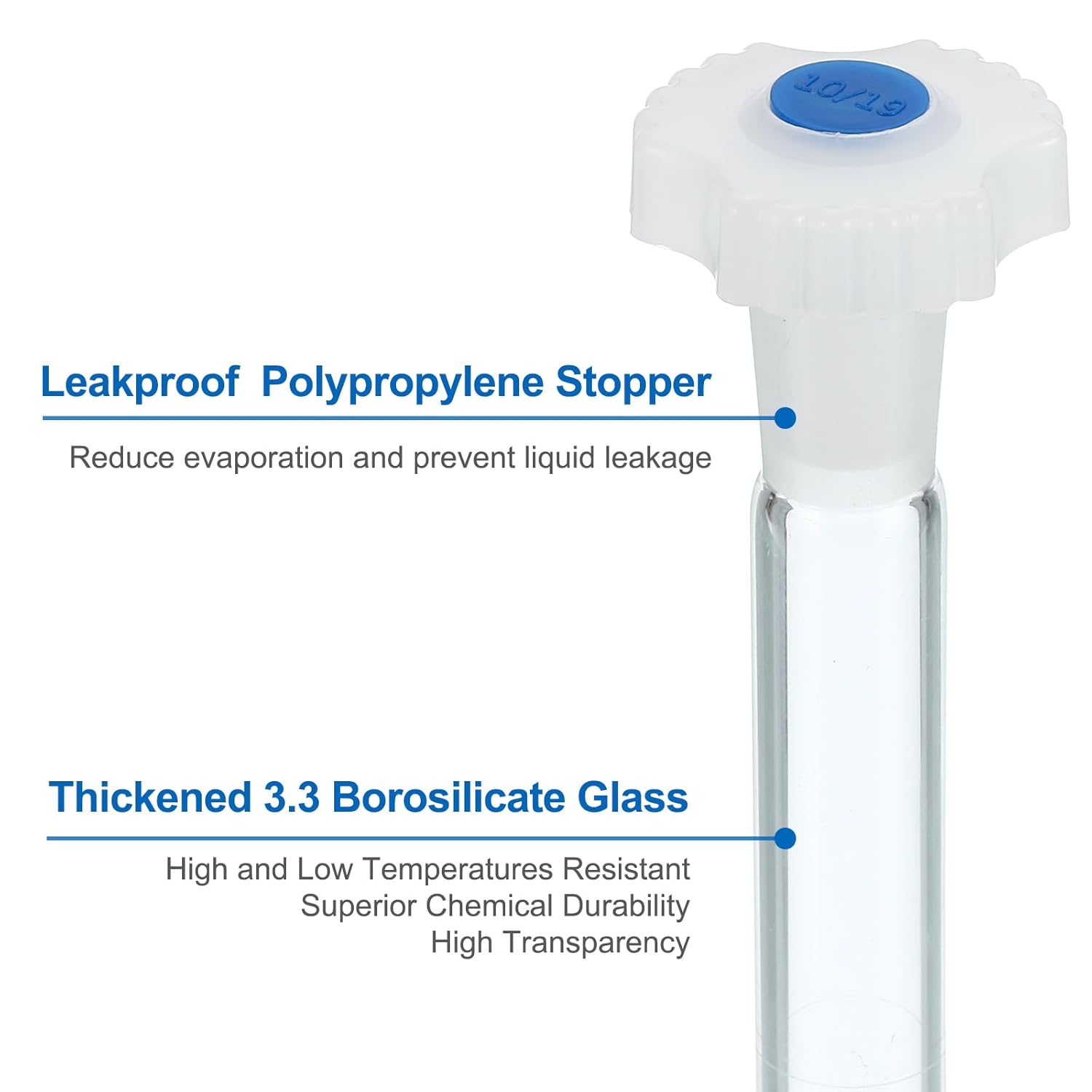 PATIKIL 25ml Volumetric Flask, 6Pcs 3.3 Borosilicate Glass Graduated Volumetric Measuring Flask with Plug Cap Tolerance 0.04ml for Lab Experiment,