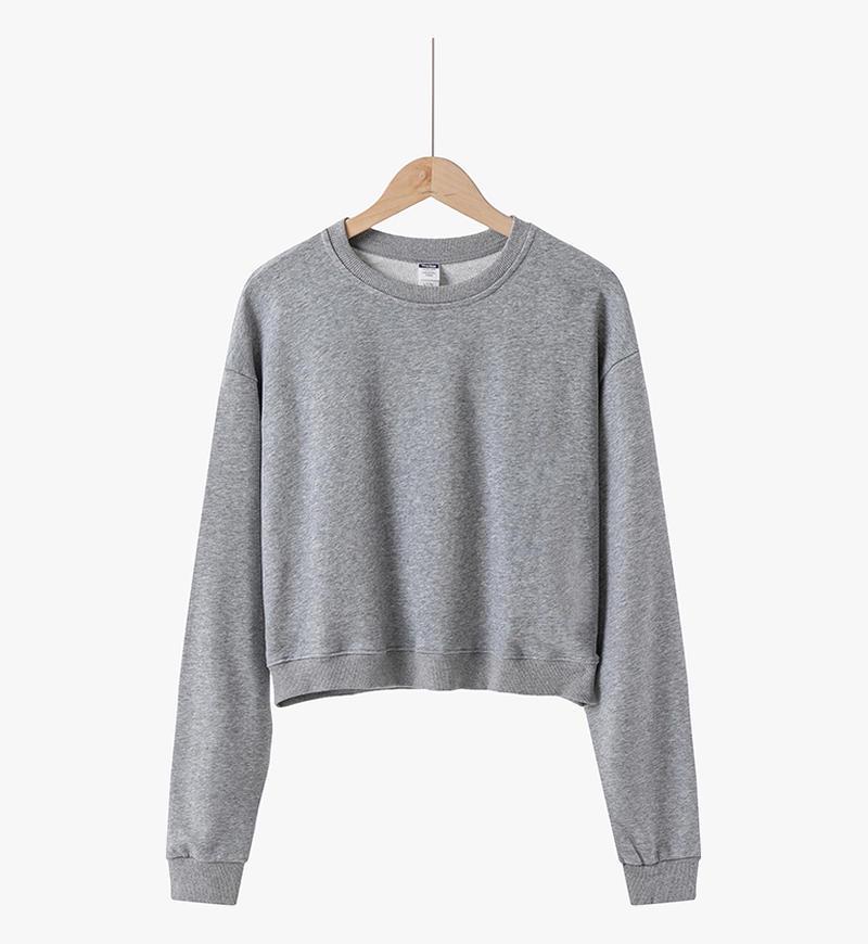 Women's Petite Loose Round Neck Pullover Sweatshirt - Japanese Korean Style, Spring/Autumn 2025 Collection