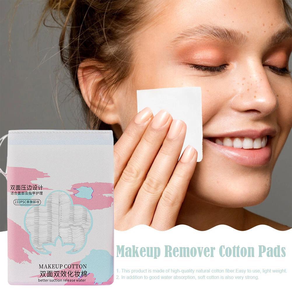 50/100/222pcs Disposable Soft Makeup Cotton Pads 3-Layer Facial Cleansing Wipes Gentle Remover Pads Cosmetic Cleaning Tool