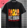 Unisexs Parkour Runner Tshirt With Bold Parkour Print Casual Round Neck 100cotton Allseason Comfort Tshirt Dynamic Tee