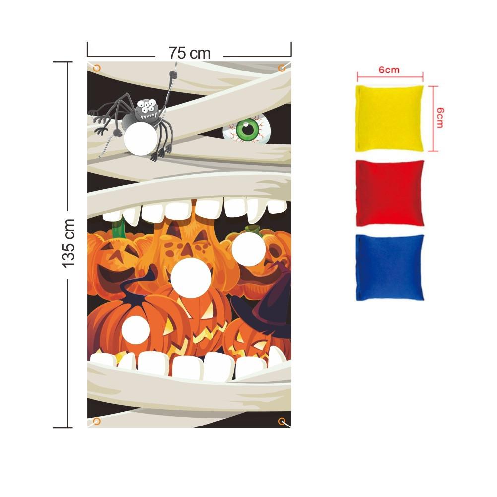 Halloween Sandbag Flag Courtyard Outdoor Children Game Pprops Decoration Pumpkin Skull Vampire Clown Witch Holiday Party Series