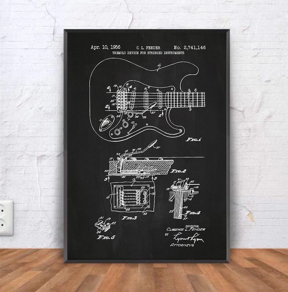 Retro Simple Piano Bar Cafe Music Piano Line Rock Blackboard Art Poster Decoration Painting Core Canvas HD Print No Frame