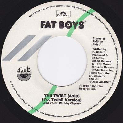 7inch Record FAT BOYS - The Twist PMS19 Polydor 1988 Canada Rap & Hip-Hop/R&B Used