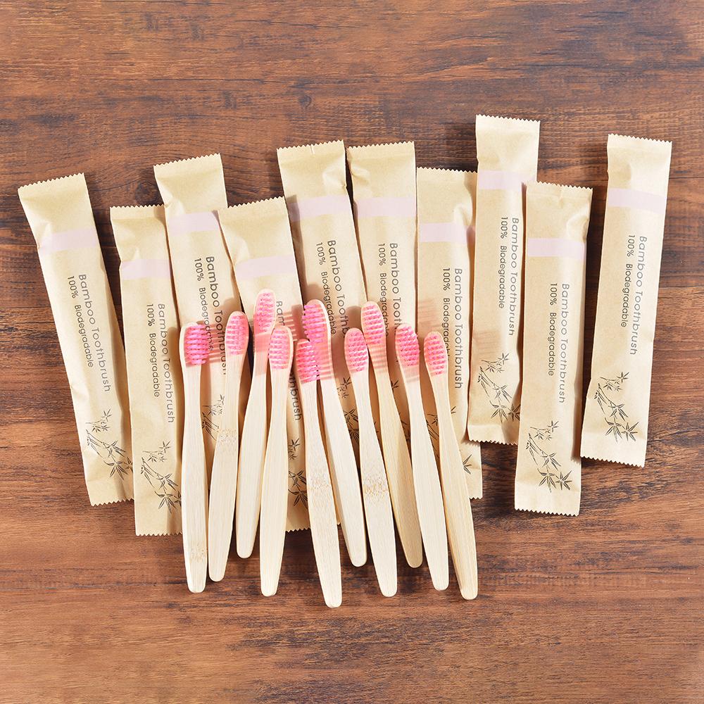 Confezione da 10 Spazzolini da Denti in Bambù a Setole Morbide per Bambini Set di Spazzolini Amichevoli Pulizia Profonda dei Denti Cura Orale Dentale Spazzolino da Denti per Bambini