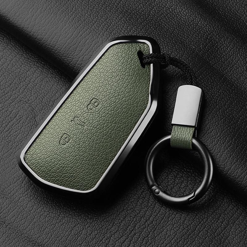 AAABP1 Goatskin Car Key Case Cover For Volkswagen Golf 8 MK8 ID.3 ID.4 Cupra Skoda Octavia A8 SEAT Leon MK4 2020 2021 Formentor Tarraco