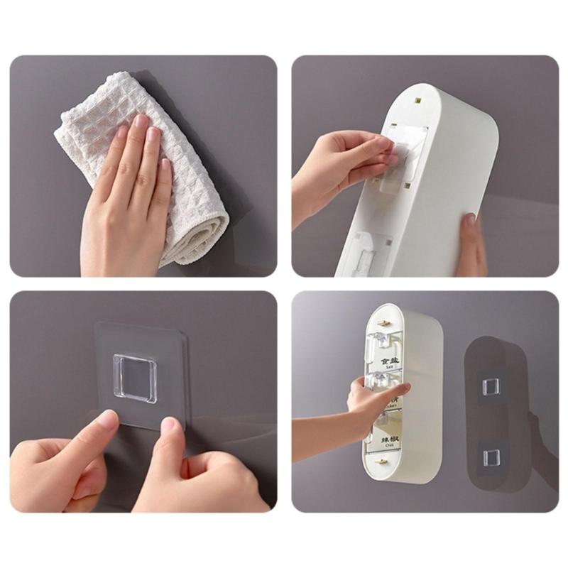 Wandmontierte Gewürzbox Freier Stanzbehälter Halter Zubehör für Trockennüsse Salz Pulver Organisation Etui