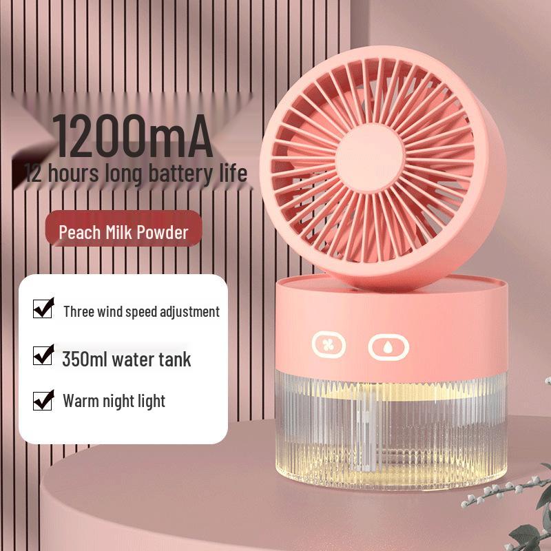 Compact Desktop Humidifier & Fan with Spray Cooling