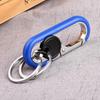 Rotatable Lock Carabiner Keychain Rustproof Metal Double Ring Anti-Lost Key Holder for Camping Hiking Gears