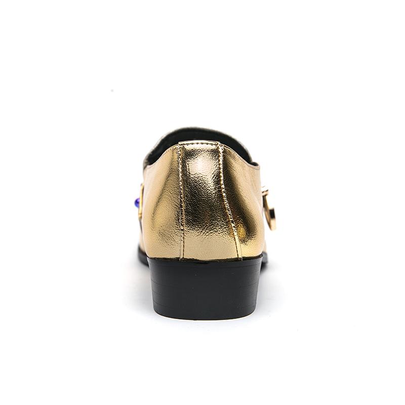 Formal Leather Business, Partry, Wedding Shoes Flats! Fashion Leather Shoes for Man Pointed Metal Toe Buckles