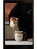 Beige Ru Ware Ceramic Kung Fu Tea Set: Teapot & Teacups in Gift Box for Holiday or Business Souvenir