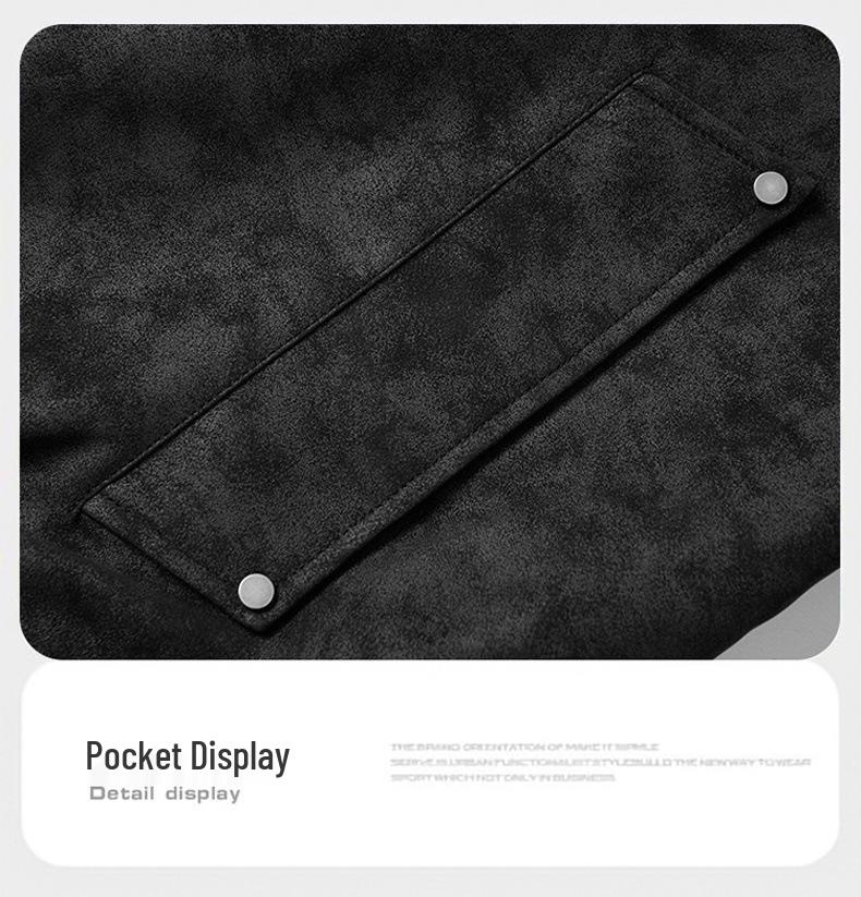 Unisex Retro PU Leather Patchwork Stand Collar Jacket - Spring Casual, Plus Size Available
