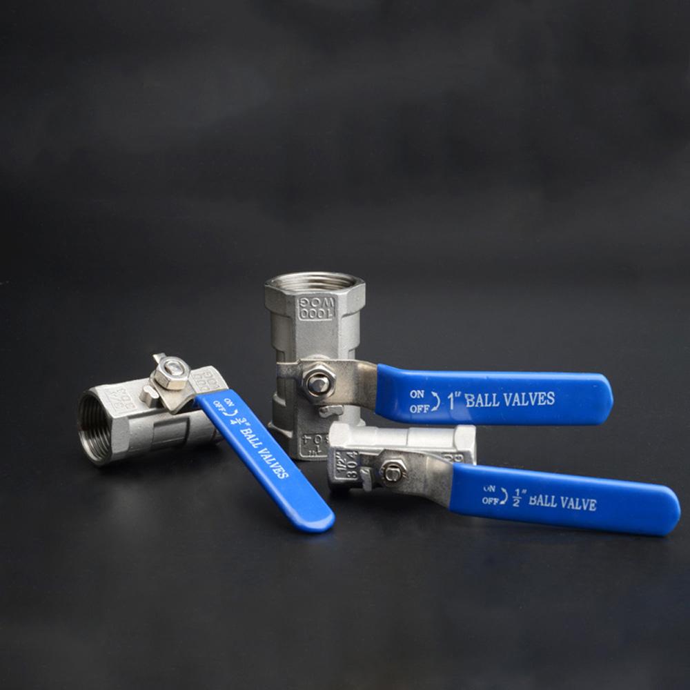 1/8" 1/4" 3/8" 1/2" 3/4" 1" BSPT Equal Female Reducing Port 1-Piece Ball Valve 304 Stainless Steel Water Gas Oil