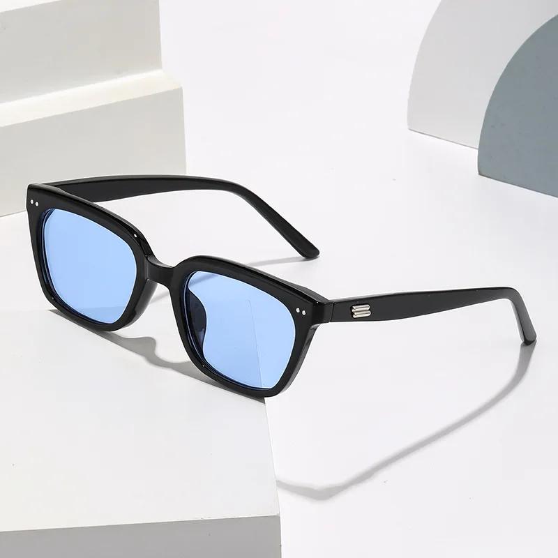 Trendy Square Frame Sunglasses for Men Women UV Protection Fashion Street Photography Sun Glasses