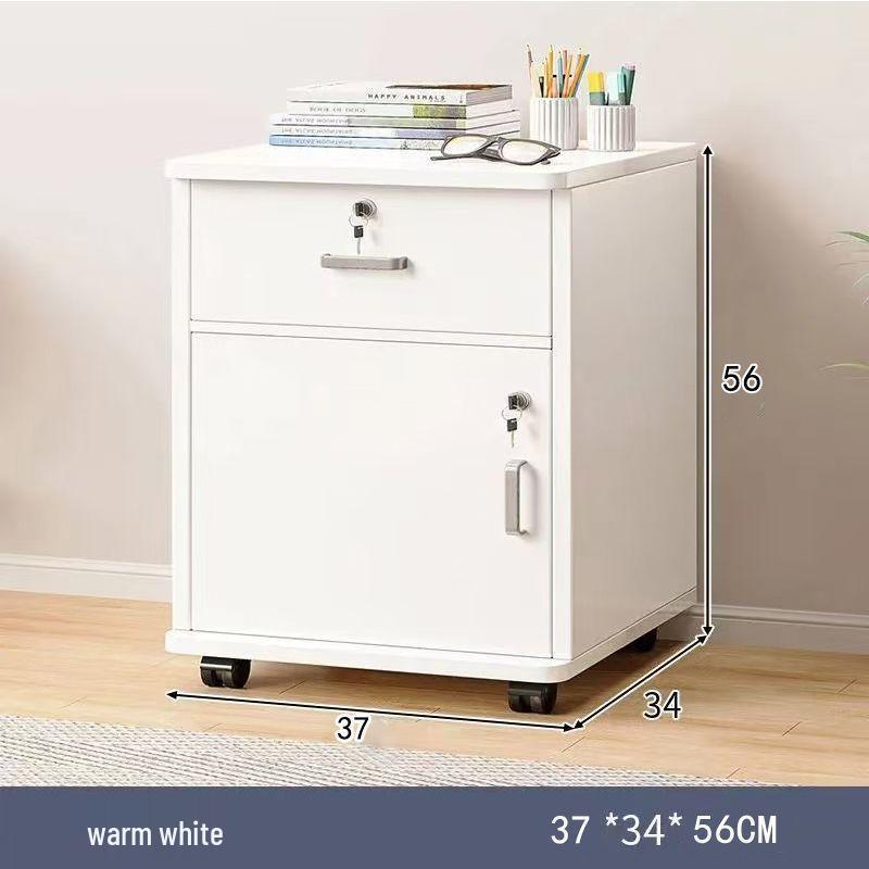 Office Desk with Movable Under-Storage and File Cabinets
