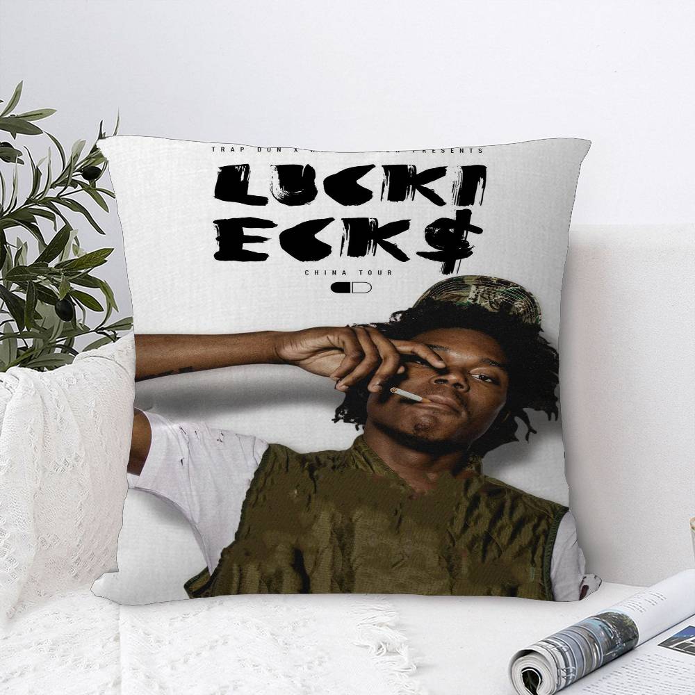 Rapper W-WAKE UP LUCKI 45*45cm Cushion Cover Pillow Cover Decor Pillowcase Home Pillowcase for Couch Pillow
