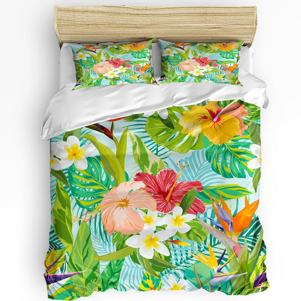 Green Leaf Ginkgo Duvet Cover Bed Bedding Set For Double Home Textile Quilt Cover Pillowcases Bedroom Bedding Set (No Sheet)