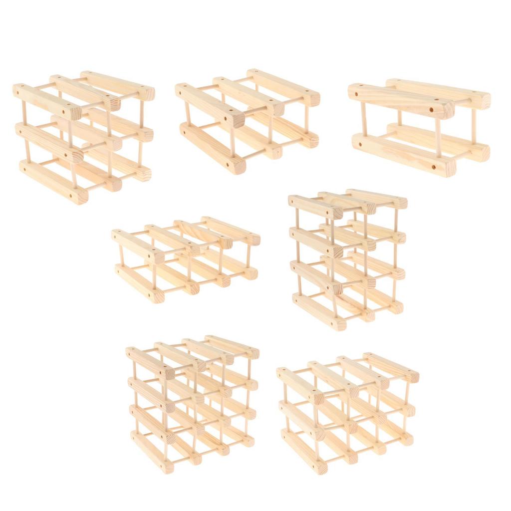 Wooden Bottle Holder Table Top Stands Rack Display Stand for Home Decor Kitchen Organization